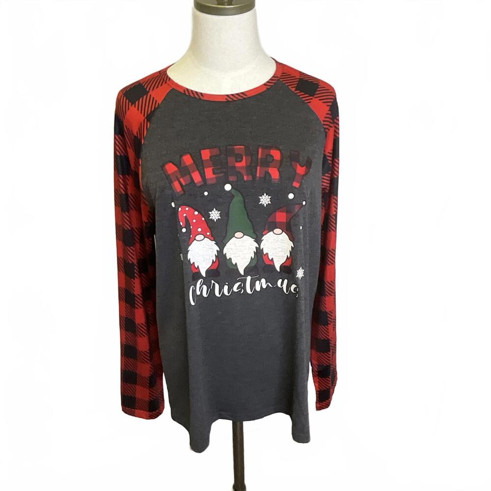 Brand New Mangopop Women's XL Merry Christmas Holidays Long Sleeve Pajama Top